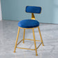 Scandinavian Style Barstool with Metal Leg Round Seat Counter Chair for Kitchen Blue 1 Piece Short Stool(18"H) Clearhalo 'Bar Furniture' 'Bar Stools' 'bar_stools' 'furn' 'furn_bar_stools' 'furniture_bar_stools' 'Kitchen & Dining Furniture' 'kitchen&dining_furn' 'kitchen' 'kitchen_furn' Furniture' 4392880