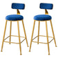 Scandinavian Style Barstool with Metal Leg Round Seat Counter Chair for Kitchen Blue 2 Piece Set Counter Stool(26"H) Clearhalo 'Bar Furniture' 'Bar Stools' 'bar_stools' 'furn' 'furn_bar_stools' 'furniture_bar_stools' 'Kitchen & Dining Furniture' 'kitchen&dining_furn' 'kitchen' 'kitchen_furn' Furniture' 4392884