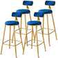 Scandinavian Style Barstool with Metal Leg Round Seat Counter Chair for Kitchen Blue 4 Piece Set Bar Stool(30"H) Clearhalo 'Bar Furniture' 'Bar Stools' 'bar_stools' 'furn' 'furn_bar_stools' 'furniture_bar_stools' 'Kitchen & Dining Furniture' 'kitchen&dining_furn' 'kitchen' 'kitchen_furn' Furniture' 4392885