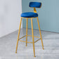 Scandinavian Style Barstool with Metal Leg Round Seat Counter Chair for Kitchen Blue 1 Piece Bar Stool(30"H) Clearhalo 'Bar Furniture' 'Bar Stools' 'bar_stools' 'furn' 'furn_bar_stools' 'furniture_bar_stools' 'Kitchen & Dining Furniture' 'kitchen&dining_furn' 'kitchen' 'kitchen_furn' Furniture' 4392886