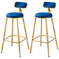 Scandinavian Style Barstool with Metal Leg Round Seat Counter Chair for Kitchen Blue 2 Piece Set Bar Stool(30"H) Clearhalo 'Bar Furniture' 'Bar Stools' 'bar_stools' 'furn' 'furn_bar_stools' 'furniture_bar_stools' 'Kitchen & Dining Furniture' 'kitchen&dining_furn' 'kitchen' 'kitchen_furn' Furniture' 4392887