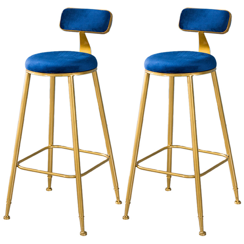 Scandinavian Style Barstool with Metal Leg Round Seat Counter Chair for Kitchen Blue 2 Piece Set Bar Stool(30"H) Clearhalo 'Bar Furniture' 'Bar Stools' 'bar_stools' 'furn' 'furn_bar_stools' 'furniture_bar_stools' 'Kitchen & Dining Furniture' 'kitchen&dining_furn' 'kitchen' 'kitchen_furn' Furniture' 4392887