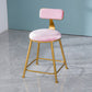 Scandinavian Style Barstool with Metal Leg Round Seat Counter Chair for Kitchen Pink 1 Piece Short Stool(18"H) Clearhalo 'Bar Furniture' 'Bar Stools' 'bar_stools' 'furn' 'furn_bar_stools' 'furniture_bar_stools' 'Kitchen & Dining Furniture' 'kitchen&dining_furn' 'kitchen' 'kitchen_furn' Furniture' 4392889