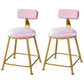 Scandinavian Style Barstool with Metal Leg Round Seat Counter Chair for Kitchen Pink 2 Piece Set Short Stool(18"H) Clearhalo 'Bar Furniture' 'Bar Stools' 'bar_stools' 'furn' 'furn_bar_stools' 'furniture_bar_stools' 'Kitchen & Dining Furniture' 'kitchen&dining_furn' 'kitchen' 'kitchen_furn' Furniture' 4392890