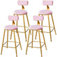 Scandinavian Style Barstool with Metal Leg Round Seat Counter Chair for Kitchen Pink 4 Piece Set Counter Stool(26"H) Clearhalo 'Bar Furniture' 'Bar Stools' 'bar_stools' 'furn' 'furn_bar_stools' 'furniture_bar_stools' 'Kitchen & Dining Furniture' 'kitchen&dining_furn' 'kitchen' 'kitchen_furn' Furniture' 4392891