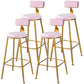 Scandinavian Style Barstool with Metal Leg Round Seat Counter Chair for Kitchen Pink 4 Piece Set Bar Stool(30"H) Clearhalo 'Bar Furniture' 'Bar Stools' 'bar_stools' 'furn' 'furn_bar_stools' 'furniture_bar_stools' 'Kitchen & Dining Furniture' 'kitchen&dining_furn' 'kitchen' 'kitchen_furn' Furniture' 4392894