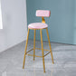 Scandinavian Style Barstool with Metal Leg Round Seat Counter Chair for Kitchen Pink 1 Piece Bar Stool(30"H) Clearhalo 'Bar Furniture' 'Bar Stools' 'bar_stools' 'furn' 'furn_bar_stools' 'furniture_bar_stools' 'Kitchen & Dining Furniture' 'kitchen&dining_furn' 'kitchen' 'kitchen_furn' Furniture' 4392895