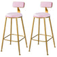 Scandinavian Style Barstool with Metal Leg Round Seat Counter Chair for Kitchen Pink 2 Piece Set Bar Stool(30"H) Clearhalo 'Bar Furniture' 'Bar Stools' 'bar_stools' 'furn' 'furn_bar_stools' 'furniture_bar_stools' 'Kitchen & Dining Furniture' 'kitchen&dining_furn' 'kitchen' 'kitchen_furn' Furniture' 4392896