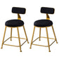 Scandinavian Style Barstool with Metal Leg Round Seat Counter Chair for Kitchen Black 2 Piece Set Short Stool(18"H) Clearhalo 'Bar Furniture' 'Bar Stools' 'bar_stools' 'furn' 'furn_bar_stools' 'furniture_bar_stools' 'Kitchen & Dining Furniture' 'kitchen&dining_furn' 'kitchen' 'kitchen_furn' Furniture' 4392899