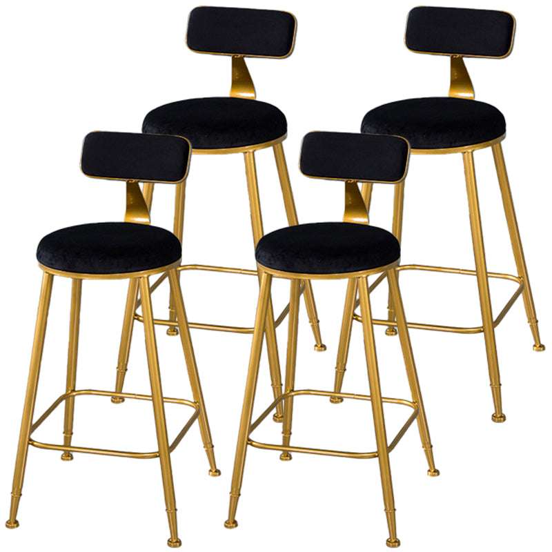Scandinavian Style Barstool with Metal Leg Round Seat Counter Chair for Kitchen Black 4 Piece Set Counter Stool(26"H) Clearhalo 'Bar Furniture' 'Bar Stools' 'bar_stools' 'furn' 'furn_bar_stools' 'furniture_bar_stools' 'Kitchen & Dining Furniture' 'kitchen&dining_furn' 'kitchen' 'kitchen_furn' Furniture' 4392900