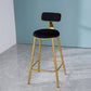 Scandinavian Style Barstool with Metal Leg Round Seat Counter Chair for Kitchen Black 1 Piece Counter Stool(26"H) Clearhalo 'Bar Furniture' 'Bar Stools' 'bar_stools' 'furn' 'furn_bar_stools' 'furniture_bar_stools' 'Kitchen & Dining Furniture' 'kitchen&dining_furn' 'kitchen' 'kitchen_furn' Furniture' 4392901