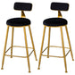 Scandinavian Style Barstool with Metal Leg Round Seat Counter Chair for Kitchen Black 2 Piece Set Counter Stool(26"H) Clearhalo 'Bar Furniture' 'Bar Stools' 'bar_stools' 'furn' 'furn_bar_stools' 'furniture_bar_stools' 'Kitchen & Dining Furniture' 'kitchen&dining_furn' 'kitchen' 'kitchen_furn' Furniture' 4392902