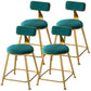 Scandinavian Style Barstool with Metal Leg Round Seat Counter Chair for Kitchen Green 4 Piece Set Short Stool(18"H) Clearhalo 'Bar Furniture' 'Bar Stools' 'bar_stools' 'furn' 'furn_bar_stools' 'furniture_bar_stools' 'Kitchen & Dining Furniture' 'kitchen&dining_furn' 'kitchen' 'kitchen_furn' Furniture' 4392906
