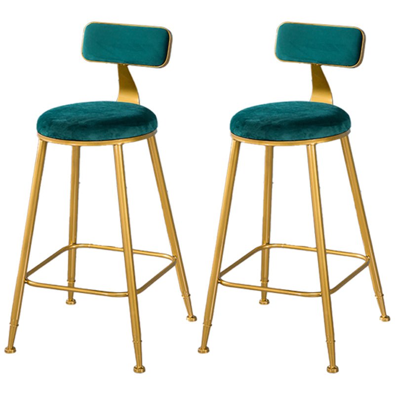 Scandinavian Style Barstool with Metal Leg Round Seat Counter Chair for Kitchen Green 2 Piece Set Counter Stool(26"H) Clearhalo 'Bar Furniture' 'Bar Stools' 'bar_stools' 'furn' 'furn_bar_stools' 'furniture_bar_stools' 'Kitchen & Dining Furniture' 'kitchen&dining_furn' 'kitchen' 'kitchen_furn' Furniture' 4392911