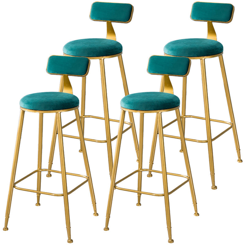 Scandinavian Style Barstool with Metal Leg Round Seat Counter Chair for Kitchen Green 4 Piece Set Bar Stool(30"H) Clearhalo 'Bar Furniture' 'Bar Stools' 'bar_stools' 'furn' 'furn_bar_stools' 'furniture_bar_stools' 'Kitchen & Dining Furniture' 'kitchen&dining_furn' 'kitchen' 'kitchen_furn' Furniture' 4392912