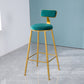 Scandinavian Style Barstool with Metal Leg Round Seat Counter Chair for Kitchen Green 1 Piece Bar Stool(30"H) Clearhalo 'Bar Furniture' 'Bar Stools' 'bar_stools' 'furn' 'furn_bar_stools' 'furniture_bar_stools' 'Kitchen & Dining Furniture' 'kitchen&dining_furn' 'kitchen' 'kitchen_furn' Furniture' 4392913