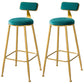 Scandinavian Style Barstool with Metal Leg Round Seat Counter Chair for Kitchen Green 2 Piece Set Bar Stool(30"H) Clearhalo 'Bar Furniture' 'Bar Stools' 'bar_stools' 'furn' 'furn_bar_stools' 'furniture_bar_stools' 'Kitchen & Dining Furniture' 'kitchen&dining_furn' 'kitchen' 'kitchen_furn' Furniture' 4392914