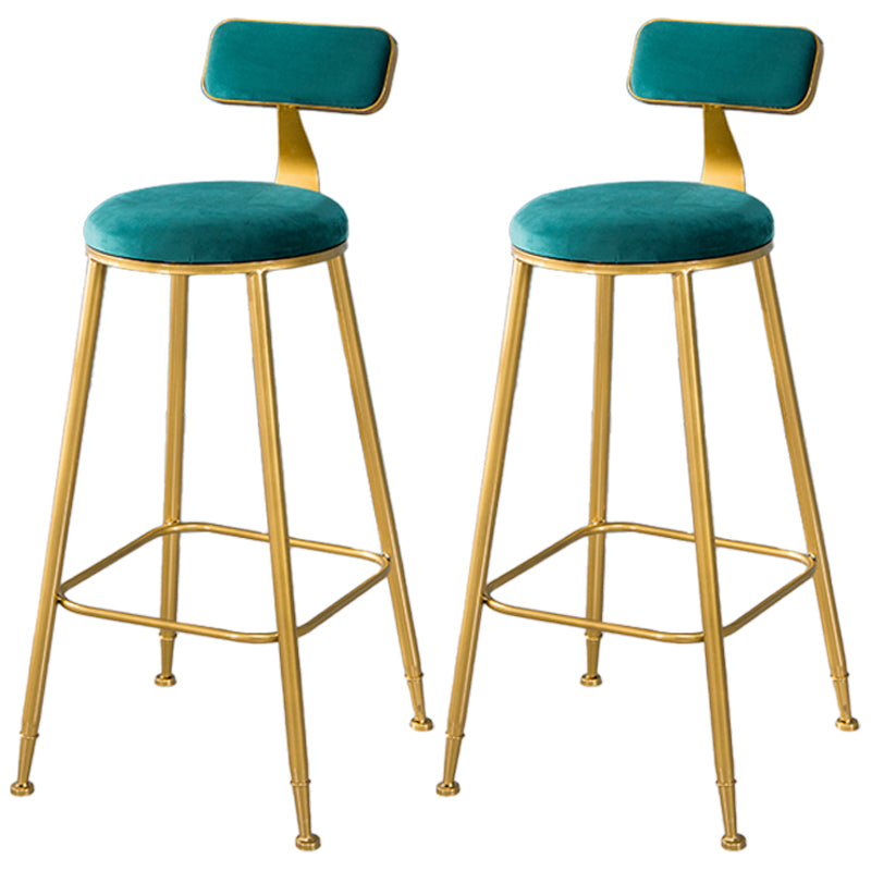 Scandinavian Style Barstool with Metal Leg Round Seat Counter Chair for Kitchen Green 2 Piece Set Bar Stool(30"H) Clearhalo 'Bar Furniture' 'Bar Stools' 'bar_stools' 'furn' 'furn_bar_stools' 'furniture_bar_stools' 'Kitchen & Dining Furniture' 'kitchen&dining_furn' 'kitchen' 'kitchen_furn' Furniture' 4392914