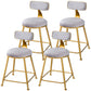 Scandinavian Style Barstool with Metal Leg Round Seat Counter Chair for Kitchen Grey 4 Piece Set Short Stool(18"H) Clearhalo 'Bar Furniture' 'Bar Stools' 'bar_stools' 'furn' 'furn_bar_stools' 'furniture_bar_stools' 'Kitchen & Dining Furniture' 'kitchen&dining_furn' 'kitchen' 'kitchen_furn' Furniture' 4392915