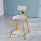 Scandinavian Style Barstool with Metal Leg Round Seat Counter Chair for Kitchen Grey 1 Piece Short Stool(18"H) Clearhalo 'Bar Furniture' 'Bar Stools' 'bar_stools' 'furn' 'furn_bar_stools' 'furniture_bar_stools' 'Kitchen & Dining Furniture' 'kitchen&dining_furn' 'kitchen' 'kitchen_furn' Furniture' 4392916
