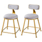 Scandinavian Style Barstool with Metal Leg Round Seat Counter Chair for Kitchen Grey 2 Piece Set Short Stool(18"H) Clearhalo 'Bar Furniture' 'Bar Stools' 'bar_stools' 'furn' 'furn_bar_stools' 'furniture_bar_stools' 'Kitchen & Dining Furniture' 'kitchen&dining_furn' 'kitchen' 'kitchen_furn' Furniture' 4392917