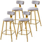 Scandinavian Style Barstool with Metal Leg Round Seat Counter Chair for Kitchen Grey 4 Piece Set Counter Stool(26"H) Clearhalo 'Bar Furniture' 'Bar Stools' 'bar_stools' 'furn' 'furn_bar_stools' 'furniture_bar_stools' 'Kitchen & Dining Furniture' 'kitchen&dining_furn' 'kitchen' 'kitchen_furn' Furniture' 4392918