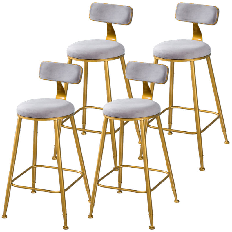 Scandinavian Style Barstool with Metal Leg Round Seat Counter Chair for Kitchen Grey 4 Piece Set Counter Stool(26"H) Clearhalo 'Bar Furniture' 'Bar Stools' 'bar_stools' 'furn' 'furn_bar_stools' 'furniture_bar_stools' 'Kitchen & Dining Furniture' 'kitchen&dining_furn' 'kitchen' 'kitchen_furn' Furniture' 4392918