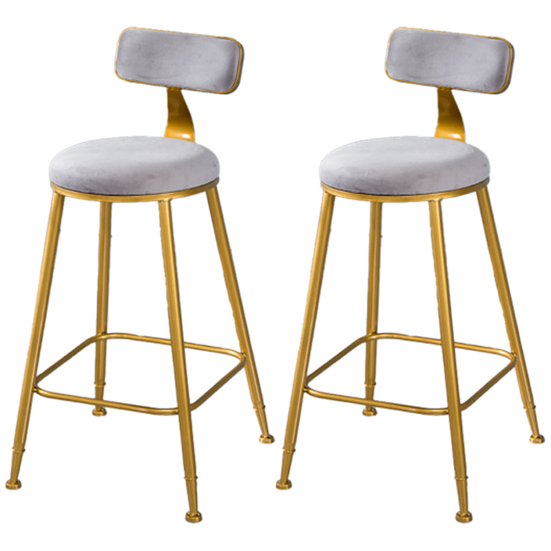 Scandinavian Style Barstool with Metal Leg Round Seat Counter Chair for Kitchen Grey 2 Piece Set Counter Stool(26"H) Clearhalo 'Bar Furniture' 'Bar Stools' 'bar_stools' 'furn' 'furn_bar_stools' 'furniture_bar_stools' 'Kitchen & Dining Furniture' 'kitchen&dining_furn' 'kitchen' 'kitchen_furn' Furniture' 4392920