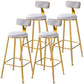 Scandinavian Style Barstool with Metal Leg Round Seat Counter Chair for Kitchen Grey 4 Piece Set Bar Stool(30"H) Clearhalo 'Bar Furniture' 'Bar Stools' 'bar_stools' 'furn' 'furn_bar_stools' 'furniture_bar_stools' 'Kitchen & Dining Furniture' 'kitchen&dining_furn' 'kitchen' 'kitchen_furn' Furniture' 4392921