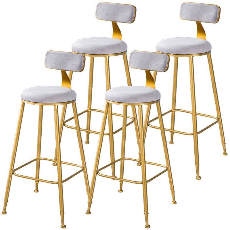 Scandinavian Style Barstool with Metal Leg Round Seat Counter Chair for Kitchen Grey 4 Piece Set Bar Stool(30"H) Clearhalo 'Bar Furniture' 'Bar Stools' 'bar_stools' 'furn' 'furn_bar_stools' 'furniture_bar_stools' 'Kitchen & Dining Furniture' 'kitchen&dining_furn' 'kitchen' 'kitchen_furn' Furniture' 4392921