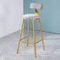Scandinavian Style Barstool with Metal Leg Round Seat Counter Chair for Kitchen Grey 1 Piece Bar Stool(30"H) Clearhalo 'Bar Furniture' 'Bar Stools' 'bar_stools' 'furn' 'furn_bar_stools' 'furniture_bar_stools' 'Kitchen & Dining Furniture' 'kitchen&dining_furn' 'kitchen' 'kitchen_furn' Furniture' 4392922