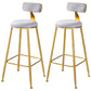 Scandinavian Style Barstool with Metal Leg Round Seat Counter Chair for Kitchen Grey 2 Piece Set Bar Stool(30"H) Clearhalo 'Bar Furniture' 'Bar Stools' 'bar_stools' 'furn' 'furn_bar_stools' 'furniture_bar_stools' 'Kitchen & Dining Furniture' 'kitchen&dining_furn' 'kitchen' 'kitchen_furn' Furniture' 4392923