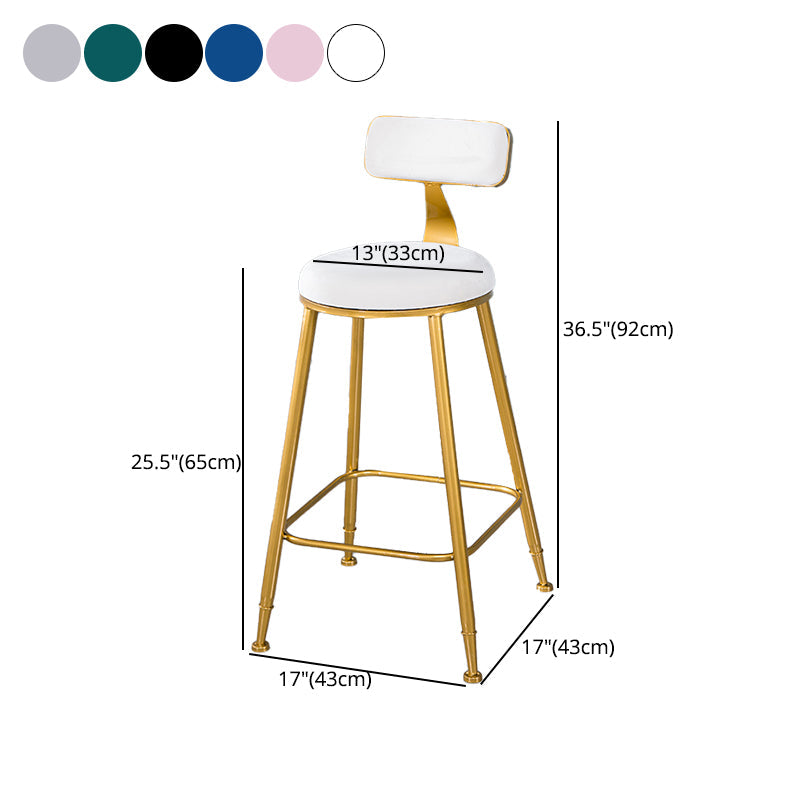 Scandinavian Style Barstool with Metal Leg Round Seat Counter Chair for Kitchen Clearhalo 'Bar Furniture' 'Bar Stools' 'bar_stools' 'furn' 'furn_bar_stools' 'furniture_bar_stools' 'Kitchen & Dining Furniture' 'kitchen&dining_furn' 'kitchen' 'kitchen_furn' Furniture' 4392924