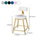 Scandinavian Style Barstool with Metal Leg Round Seat Counter Chair for Kitchen Clearhalo 'Bar Furniture' 'Bar Stools' 'bar_stools' 'furn' 'furn_bar_stools' 'furniture_bar_stools' 'Kitchen & Dining Furniture' 'kitchen&dining_furn' 'kitchen' 'kitchen_furn' Furniture' 4392926