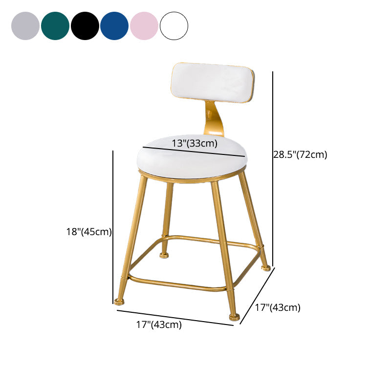 Scandinavian Style Barstool with Metal Leg Round Seat Counter Chair for Kitchen Clearhalo 'Bar Furniture' 'Bar Stools' 'bar_stools' 'furn' 'furn_bar_stools' 'furniture_bar_stools' 'Kitchen & Dining Furniture' 'kitchen&dining_furn' 'kitchen' 'kitchen_furn' Furniture' 4392926