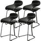 Scandinavian Style Bar-stool with PP Seat Counter Stools for Kitchen Black 4 Piece Set Short Stool(22"H) Clearhalo 'Bar Furniture' 'Bar Stools' 'bar_stools' 'furn' 'furn_bar_stools' 'furniture_bar_stools' 'Kitchen & Dining Furniture' 'kitchen&dining_furn' 'kitchen' 'kitchen_furn' Furniture' 4392928
