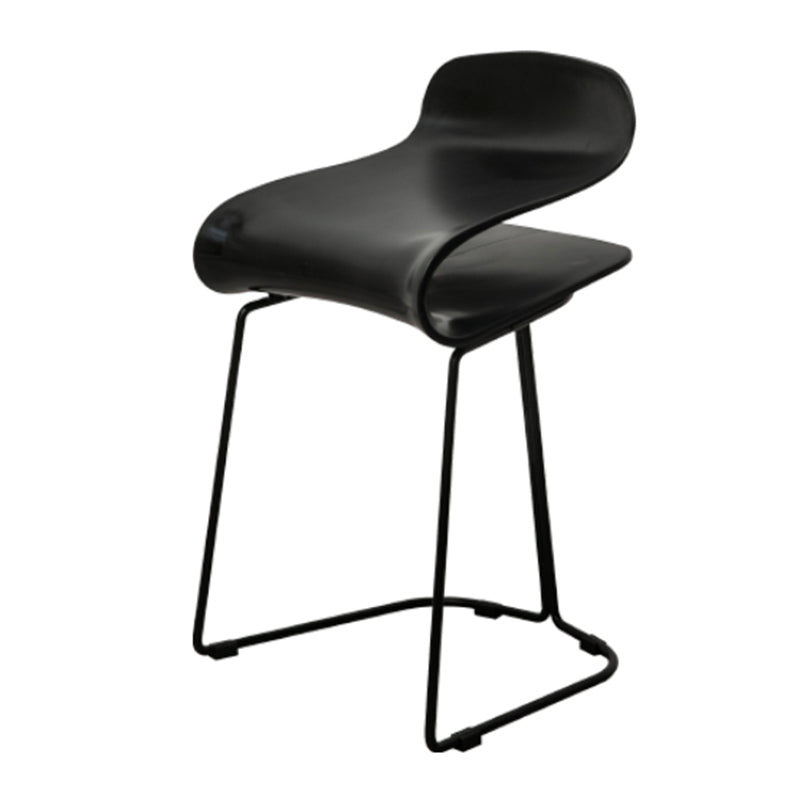 Scandinavian Style Bar-stool with PP Seat Counter Stools for Kitchen Black 1 Piece Short Stool(22"H) Clearhalo 'Bar Furniture' 'Bar Stools' 'bar_stools' 'furn' 'furn_bar_stools' 'furniture_bar_stools' 'Kitchen & Dining Furniture' 'kitchen&dining_furn' 'kitchen' 'kitchen_furn' Furniture' 4392929
