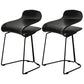 Scandinavian Style Bar-stool with PP Seat Counter Stools for Kitchen Black 2 Piece Set Short Stool(22"H) Clearhalo 'Bar Furniture' 'Bar Stools' 'bar_stools' 'furn' 'furn_bar_stools' 'furniture_bar_stools' 'Kitchen & Dining Furniture' 'kitchen&dining_furn' 'kitchen' 'kitchen_furn' Furniture' 4392932