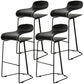 Scandinavian Style Bar-stool with PP Seat Counter Stools for Kitchen Black 4 Piece Set Counter Stool(26"H) Clearhalo 'Bar Furniture' 'Bar Stools' 'bar_stools' 'furn' 'furn_bar_stools' 'furniture_bar_stools' 'Kitchen & Dining Furniture' 'kitchen&dining_furn' 'kitchen' 'kitchen_furn' Furniture' 4392934