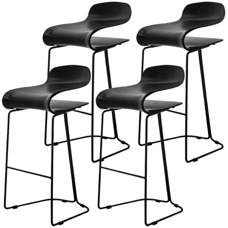 Scandinavian Style Bar-stool with PP Seat Counter Stools for Kitchen Black 4 Piece Set Counter Stool(26"H) Clearhalo 'Bar Furniture' 'Bar Stools' 'bar_stools' 'furn' 'furn_bar_stools' 'furniture_bar_stools' 'Kitchen & Dining Furniture' 'kitchen&dining_furn' 'kitchen' 'kitchen_furn' Furniture' 4392934