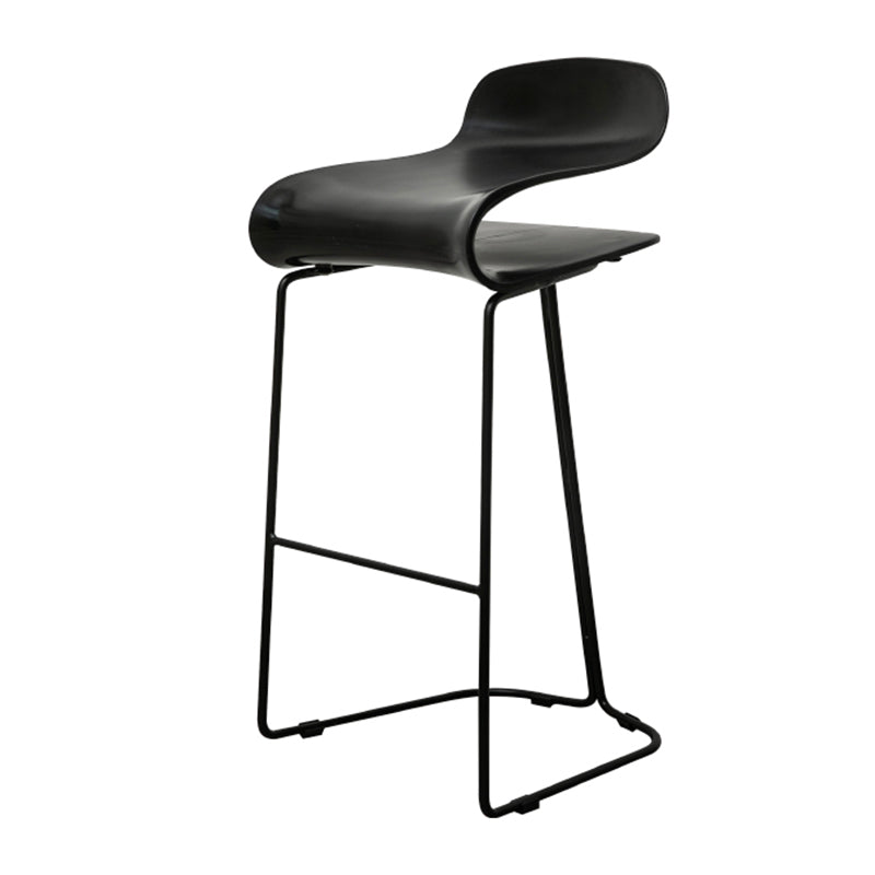 Scandinavian Style Bar-stool with PP Seat Counter Stools for Kitchen Black 1 Piece Counter Stool(26"H) Clearhalo 'Bar Furniture' 'Bar Stools' 'bar_stools' 'furn' 'furn_bar_stools' 'furniture_bar_stools' 'Kitchen & Dining Furniture' 'kitchen&dining_furn' 'kitchen' 'kitchen_furn' Furniture' 4392936
