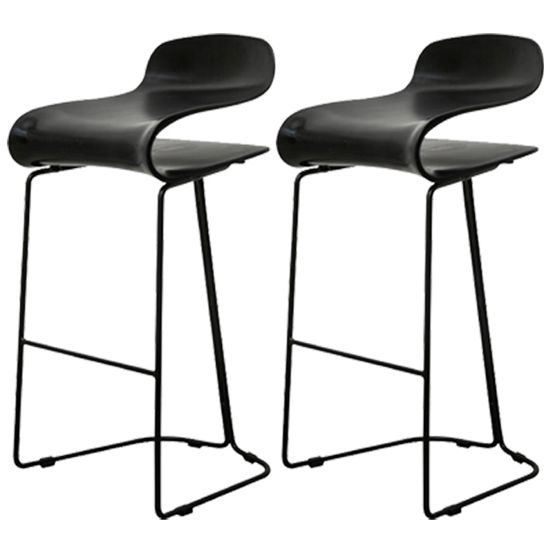 Scandinavian Style Bar-stool with PP Seat Counter Stools for Kitchen Black 2 Piece Set Counter Stool(26"H) Clearhalo 'Bar Furniture' 'Bar Stools' 'bar_stools' 'furn' 'furn_bar_stools' 'furniture_bar_stools' 'Kitchen & Dining Furniture' 'kitchen&dining_furn' 'kitchen' 'kitchen_furn' Furniture' 4392938