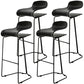 Scandinavian Style Bar-stool with PP Seat Counter Stools for Kitchen Black 4 Piece Set Bar Stool(30"H) Clearhalo 'Bar Furniture' 'Bar Stools' 'bar_stools' 'furn' 'furn_bar_stools' 'furniture_bar_stools' 'Kitchen & Dining Furniture' 'kitchen&dining_furn' 'kitchen' 'kitchen_furn' Furniture' 4392940