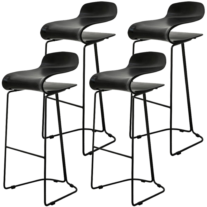 Scandinavian Style Bar-stool with PP Seat Counter Stools for Kitchen Black 4 Piece Set Bar Stool(30"H) Clearhalo 'Bar Furniture' 'Bar Stools' 'bar_stools' 'furn' 'furn_bar_stools' 'furniture_bar_stools' 'Kitchen & Dining Furniture' 'kitchen&dining_furn' 'kitchen' 'kitchen_furn' Furniture' 4392940