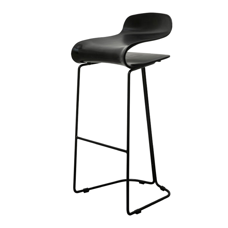 Scandinavian Style Bar-stool with PP Seat Counter Stools for Kitchen Black 1 Piece Bar Stool(30"H) Clearhalo 'Bar Furniture' 'Bar Stools' 'bar_stools' 'furn' 'furn_bar_stools' 'furniture_bar_stools' 'Kitchen & Dining Furniture' 'kitchen&dining_furn' 'kitchen' 'kitchen_furn' Furniture' 4392942