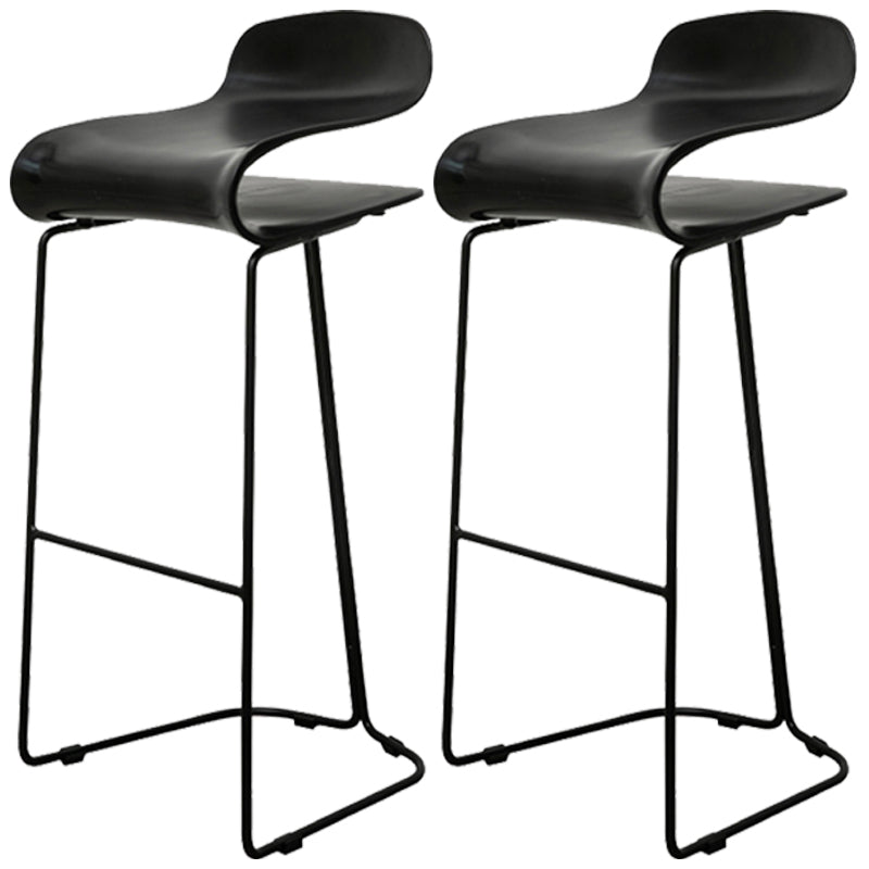 Scandinavian Style Bar-stool with PP Seat Counter Stools for Kitchen Black 2 Piece Set Bar Stool(30"H) Clearhalo 'Bar Furniture' 'Bar Stools' 'bar_stools' 'furn' 'furn_bar_stools' 'furniture_bar_stools' 'Kitchen & Dining Furniture' 'kitchen&dining_furn' 'kitchen' 'kitchen_furn' Furniture' 4392944
