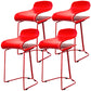 Scandinavian Style Bar-stool with PP Seat Counter Stools for Kitchen Red 4 Piece Set Short Stool(22"H) Clearhalo 'Bar Furniture' 'Bar Stools' 'bar_stools' 'furn' 'furn_bar_stools' 'furniture_bar_stools' 'Kitchen & Dining Furniture' 'kitchen&dining_furn' 'kitchen' 'kitchen_furn' Furniture' 4392945