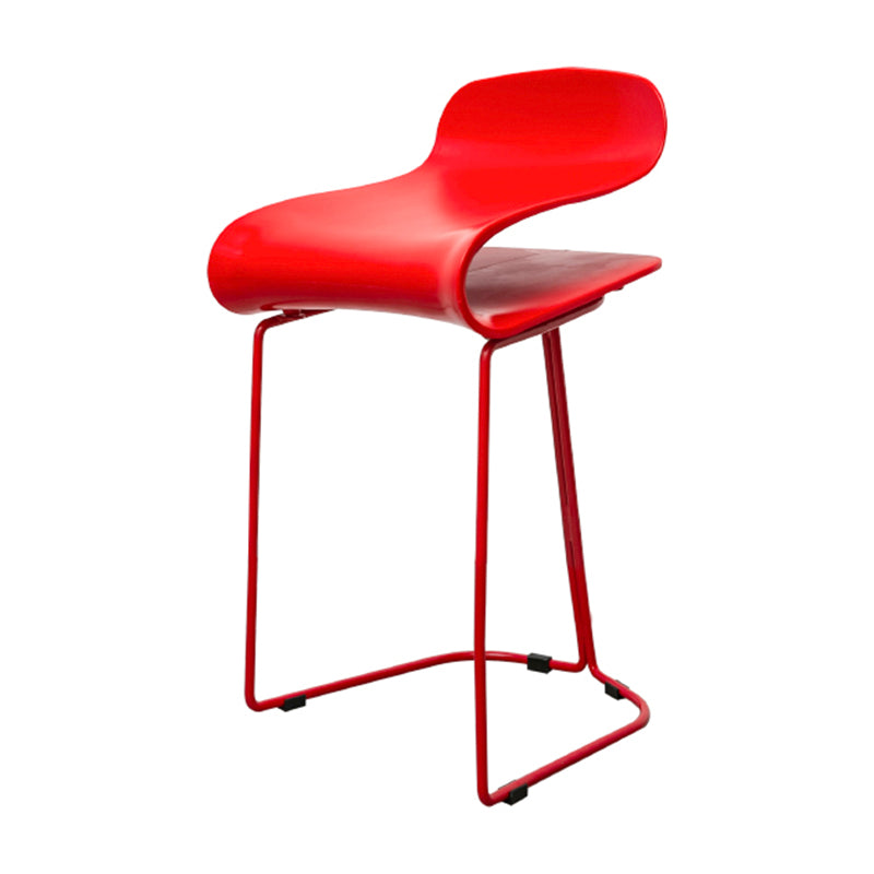 Scandinavian Style Bar-stool with PP Seat Counter Stools for Kitchen Red 1 Piece Short Stool(22"H) Clearhalo 'Bar Furniture' 'Bar Stools' 'bar_stools' 'furn' 'furn_bar_stools' 'furniture_bar_stools' 'Kitchen & Dining Furniture' 'kitchen&dining_furn' 'kitchen' 'kitchen_furn' Furniture' 4392947
