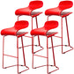 Scandinavian Style Bar-stool with PP Seat Counter Stools for Kitchen Red 4 Piece Set Counter Stool(26"H) Clearhalo 'Bar Furniture' 'Bar Stools' 'bar_stools' 'furn' 'furn_bar_stools' 'furniture_bar_stools' 'Kitchen & Dining Furniture' 'kitchen&dining_furn' 'kitchen' 'kitchen_furn' Furniture' 4392949