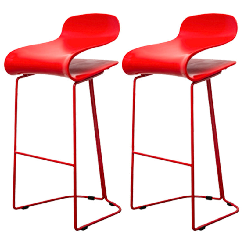 Scandinavian Style Bar-stool with PP Seat Counter Stools for Kitchen Red 2 Piece Set Counter Stool(26"H) Clearhalo 'Bar Furniture' 'Bar Stools' 'bar_stools' 'furn' 'furn_bar_stools' 'furniture_bar_stools' 'Kitchen & Dining Furniture' 'kitchen&dining_furn' 'kitchen' 'kitchen_furn' Furniture' 4392951